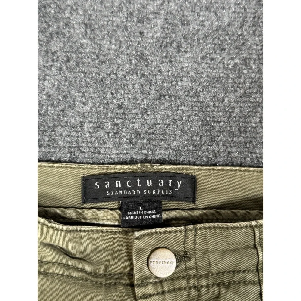 Sanctuary ReIssue Cargo Pants Womens Large Green Wide Leg Utility Adjustable - Picture 10 of 16